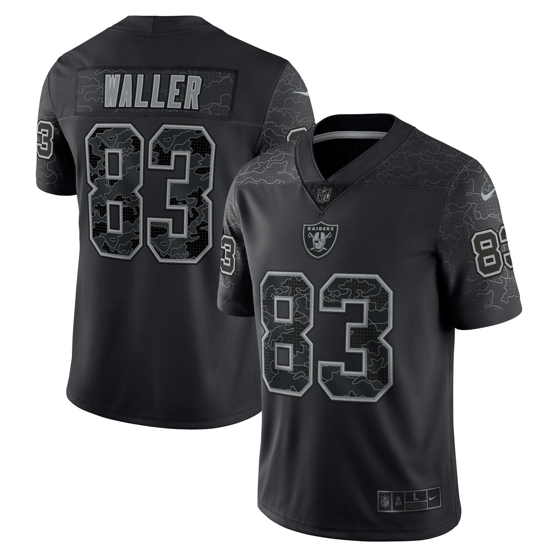 Darren Waller Las Vegas Raiders RFLCTV Limited Jersey - Black football jersey product view 1