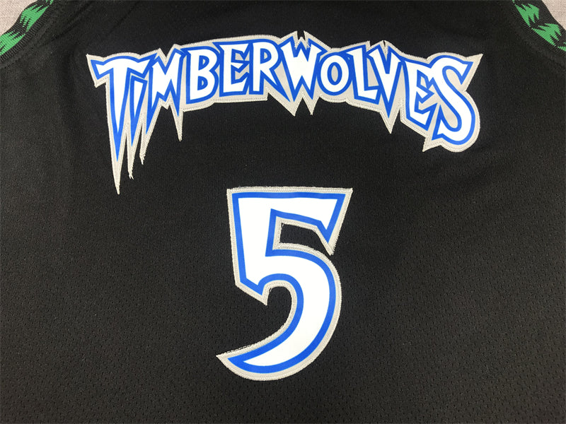 Timberwolves #5 Classic Black Jersey basketball jersey product view 2