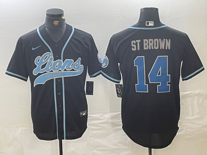 Men's Detroit Lions Amon-Ra St. Brown Black Player Jersey football jersey product view 1