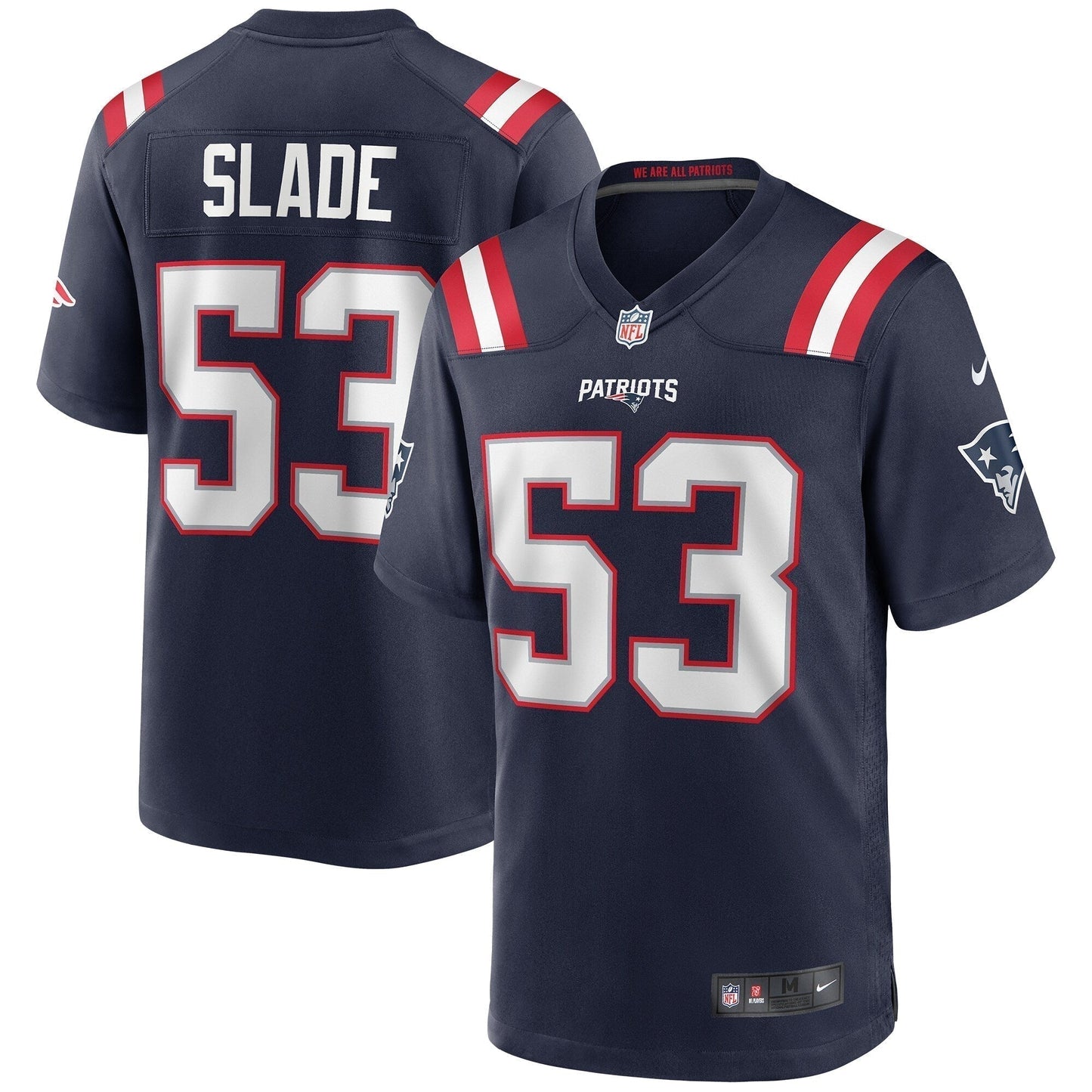 Chris Slade New England Patriots Game Retired Jersey - Navy football jersey product view 1
