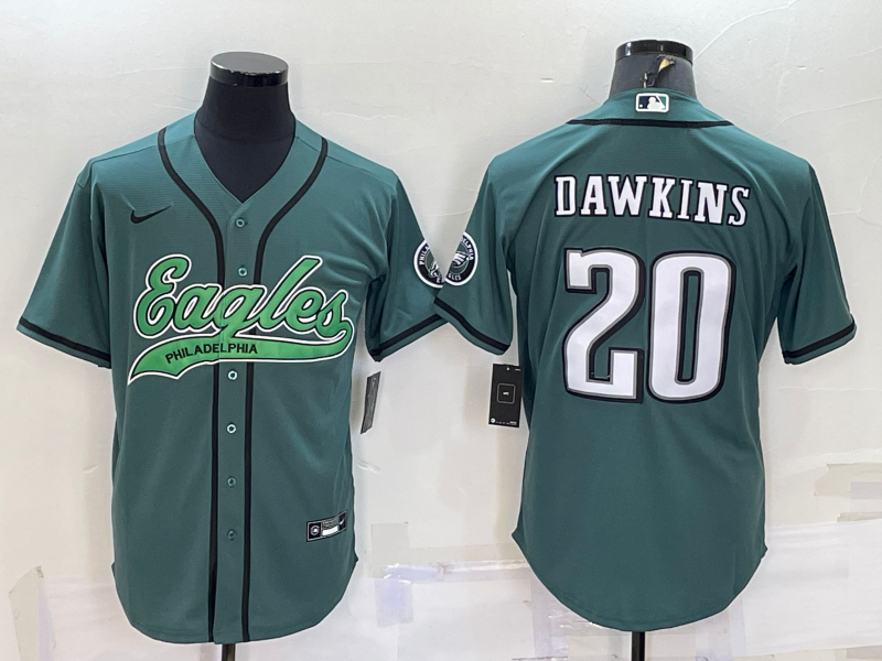 Men's Philadelphia Eagles Brian Dawkins Midnight Green Game Jersey Joint Edition football jersey product view 1