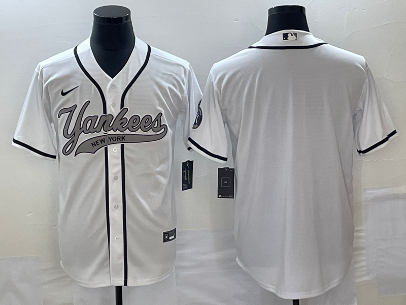 Men's New York Yankees White Replica Blank Jersey1 Joint Edition baseball jersey product view 1