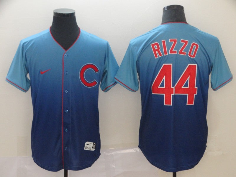Men's Chicago Cubs Anthony Rizzo Blue Game Jersey baseball jersey product view 1