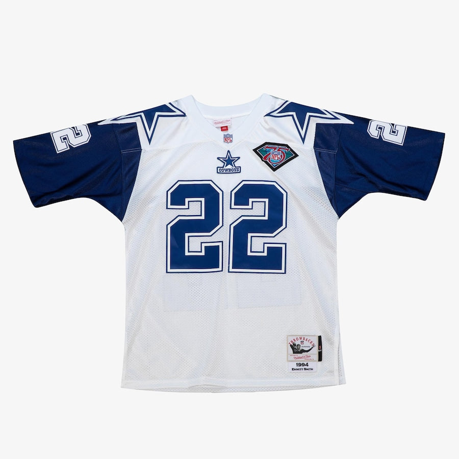 Men's Emmitt Smith White Dallas Cowboys 1994 Jersey football jersey product view 1