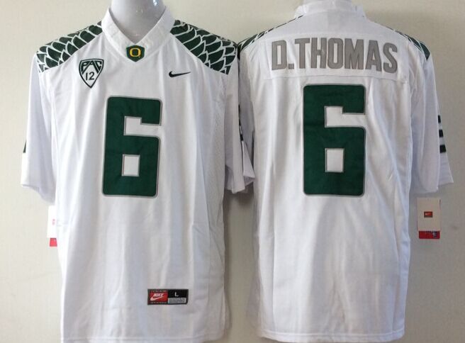 Men's Oregon Ducks De'Anthony Thomas #6 White Player Jersey sports jersey product view 1