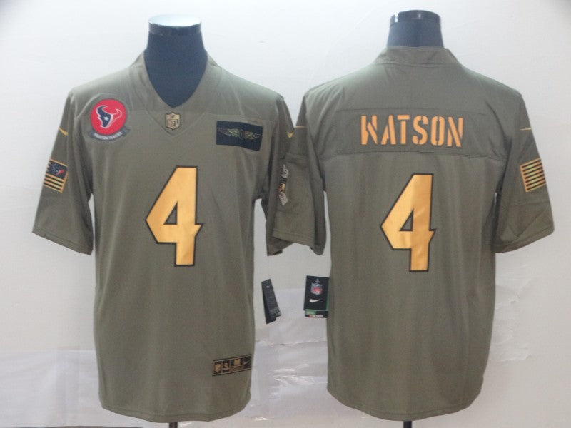 Men's Houston Texans Deshaun Watson #4 Brown Player Game Jersey1 football jersey product view 1