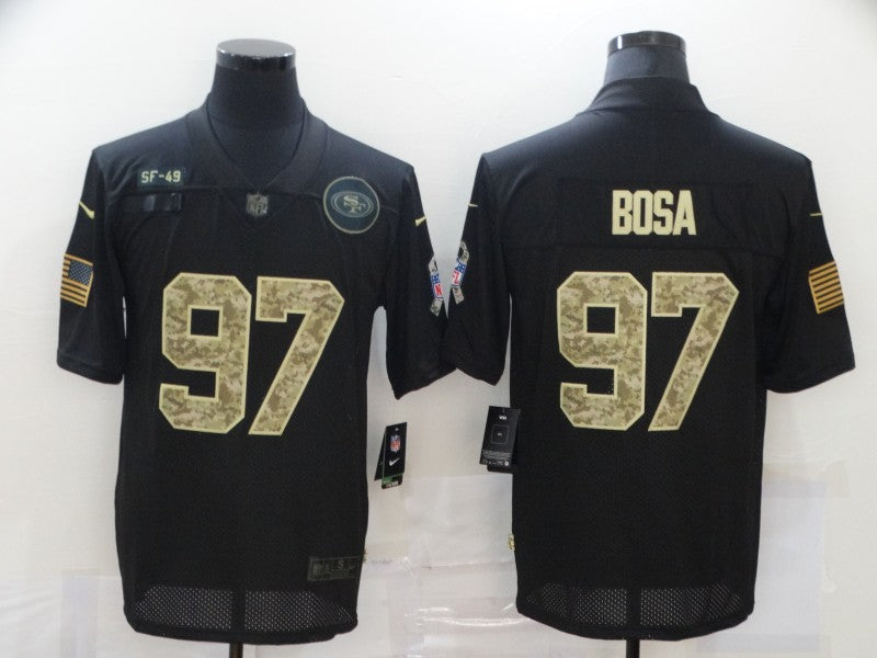 Men's San Francisco 49ers Nick Bosa #97 Black Stitched Game Jersey1 football jersey product view 1