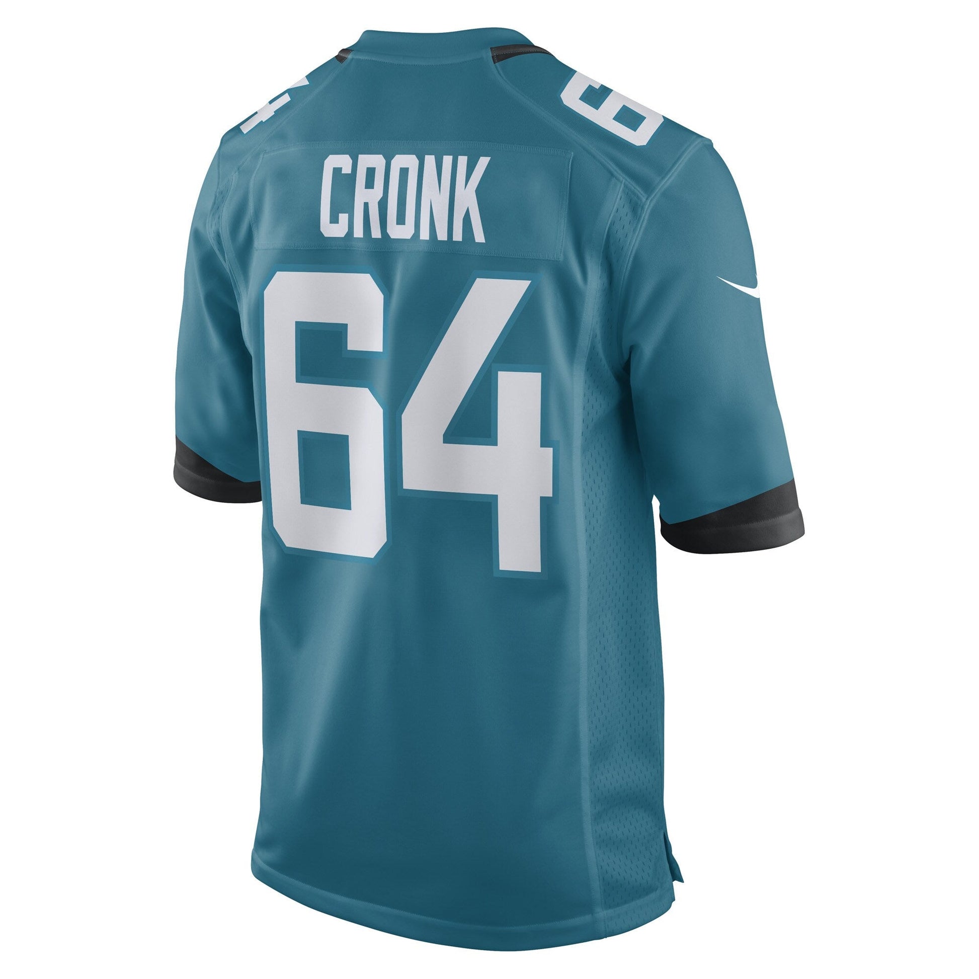 Coy Cronk Jacksonville Jaguars Game Jersey - Teal football jersey product view 3