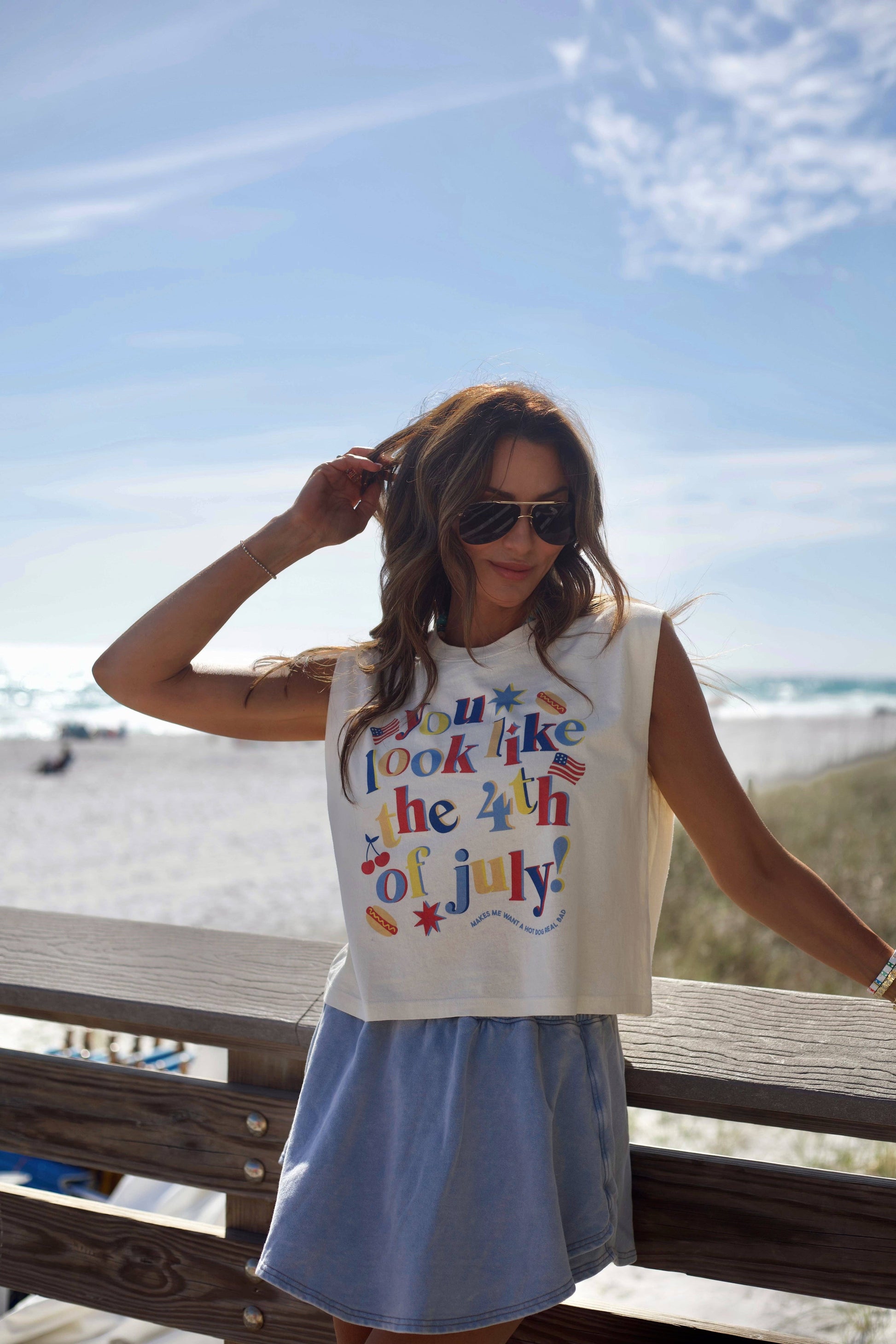 You Look Like the 4th of July Tank Unisex T-shirt, Sweatshirt, Hoodie, Long Sleeve Tee - T-Shirt, Sweatshirt, Hoodie