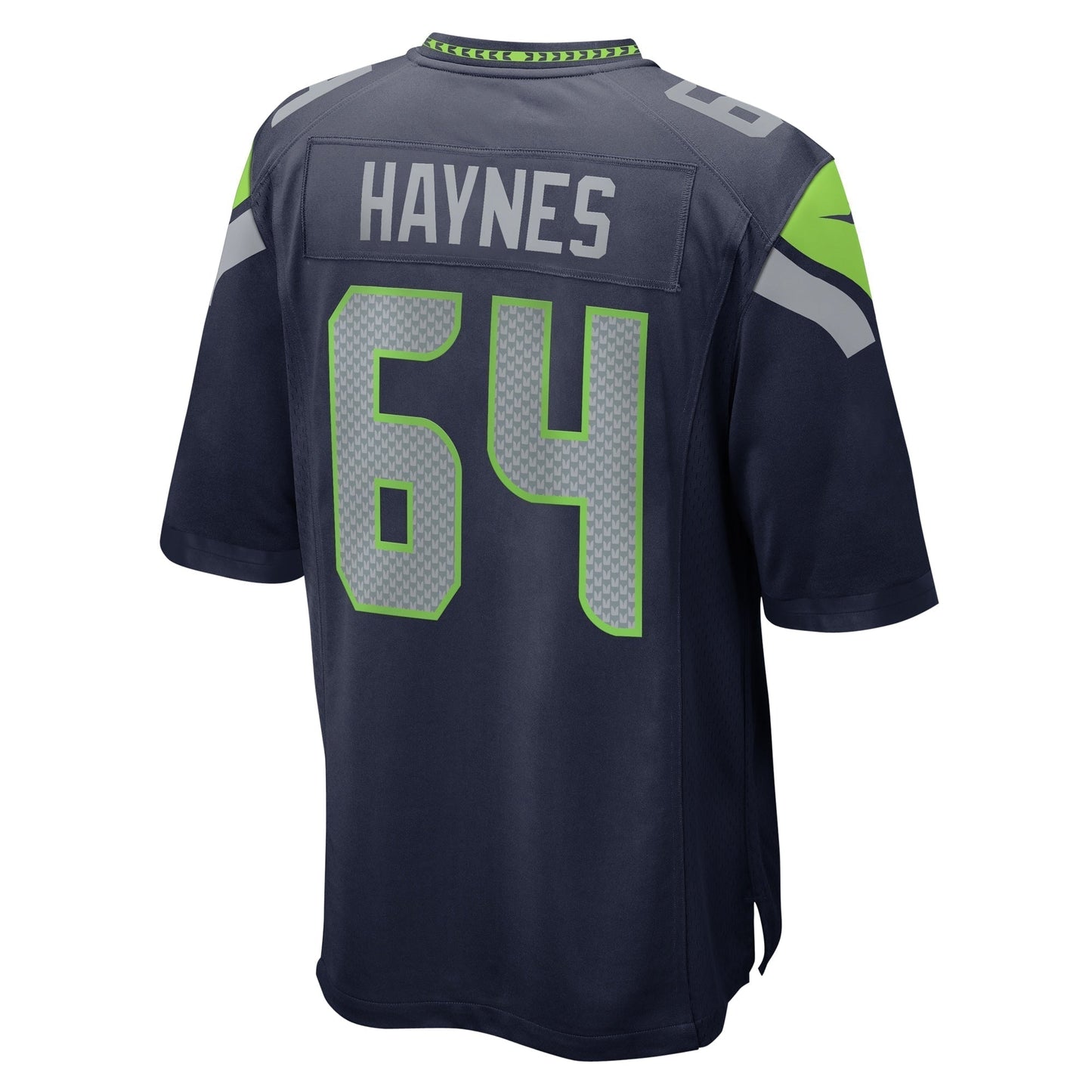 Christian Haynes Seattle Seahawks Game Jersey - College Navy football jersey product view 3