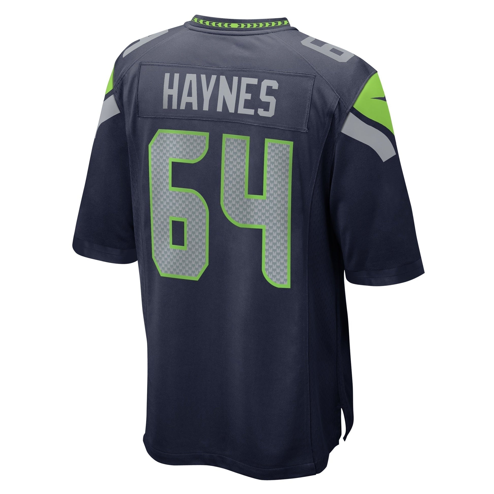 Christian Haynes Seattle Seahawks Game Jersey - College Navy football jersey product view 3