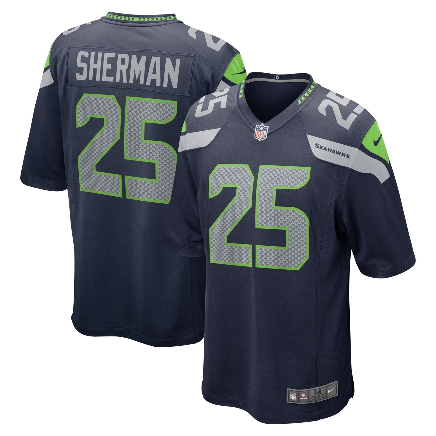 Richard Sherman Seattle Seahawks Retired Game Jersey - College Navy football jersey product view 1