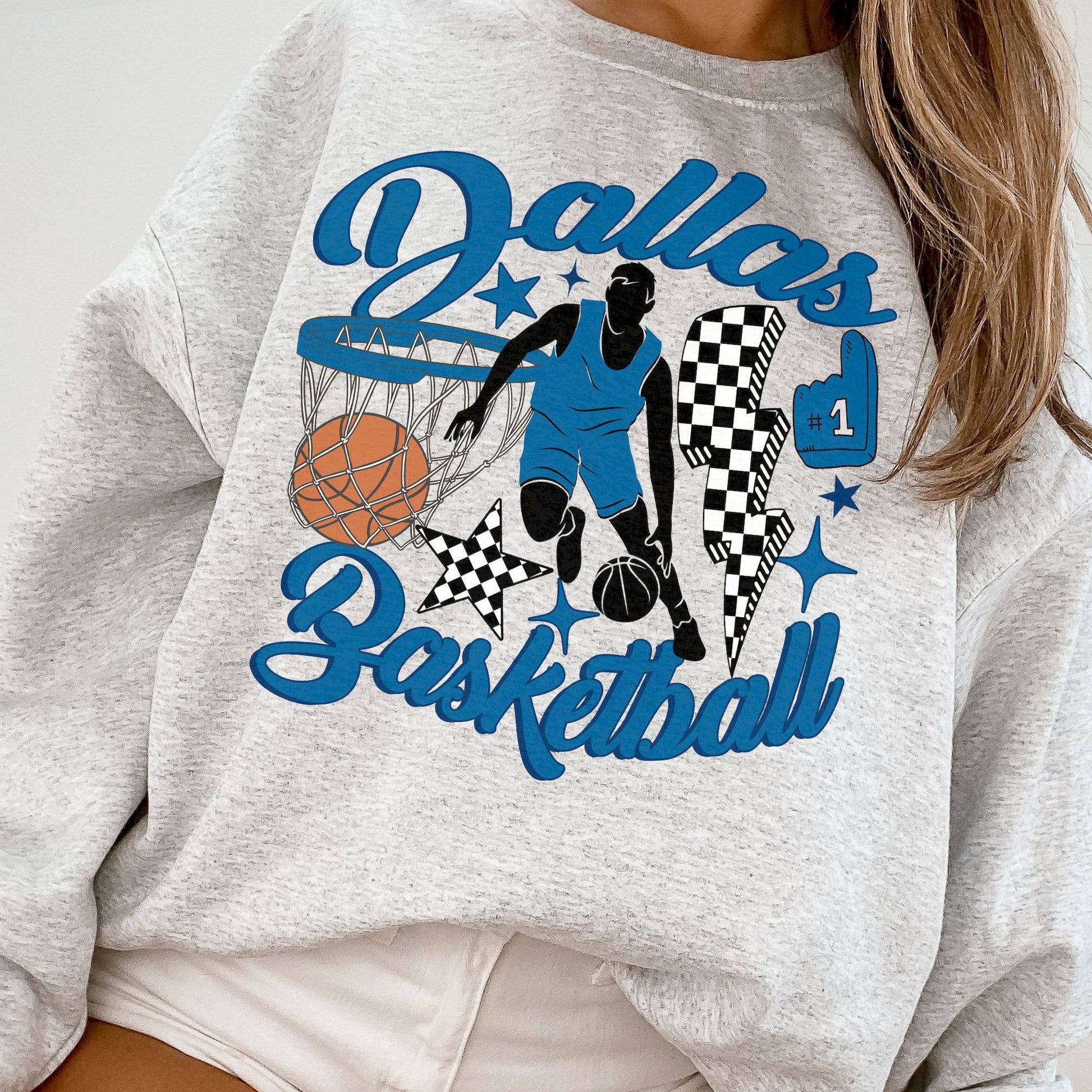 Retro Dallas Mavericks Crewneck Sweat Sweatshirt, Game Day Unisex T-shirt, Sweatshirt, Hoodie, Long Sleeve Tee - T-Shirt, Sweatshirt, Hoodie