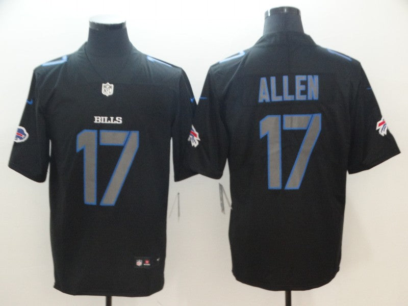 Men's Buffalo Bills Josh Allen #17 Black Authentic Game Jersey1 football jersey product view 1