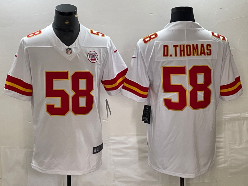 Men's Kansas City Chiefs Derrick Thomas #58 White Game Player Jersey1 football jersey product view 1