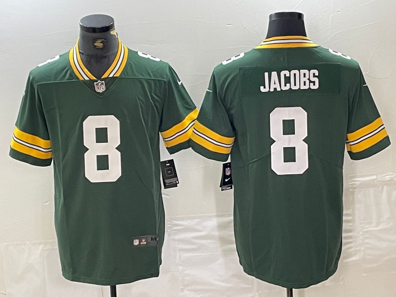 Men's Green Bay Packers Josh Jacobs Green Game Player Jersey football jersey product view 1