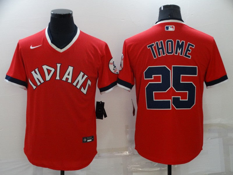 Men's Cleveland Guardians Jim Thome #25 Red Replica Player Jersey baseball jersey product view 1
