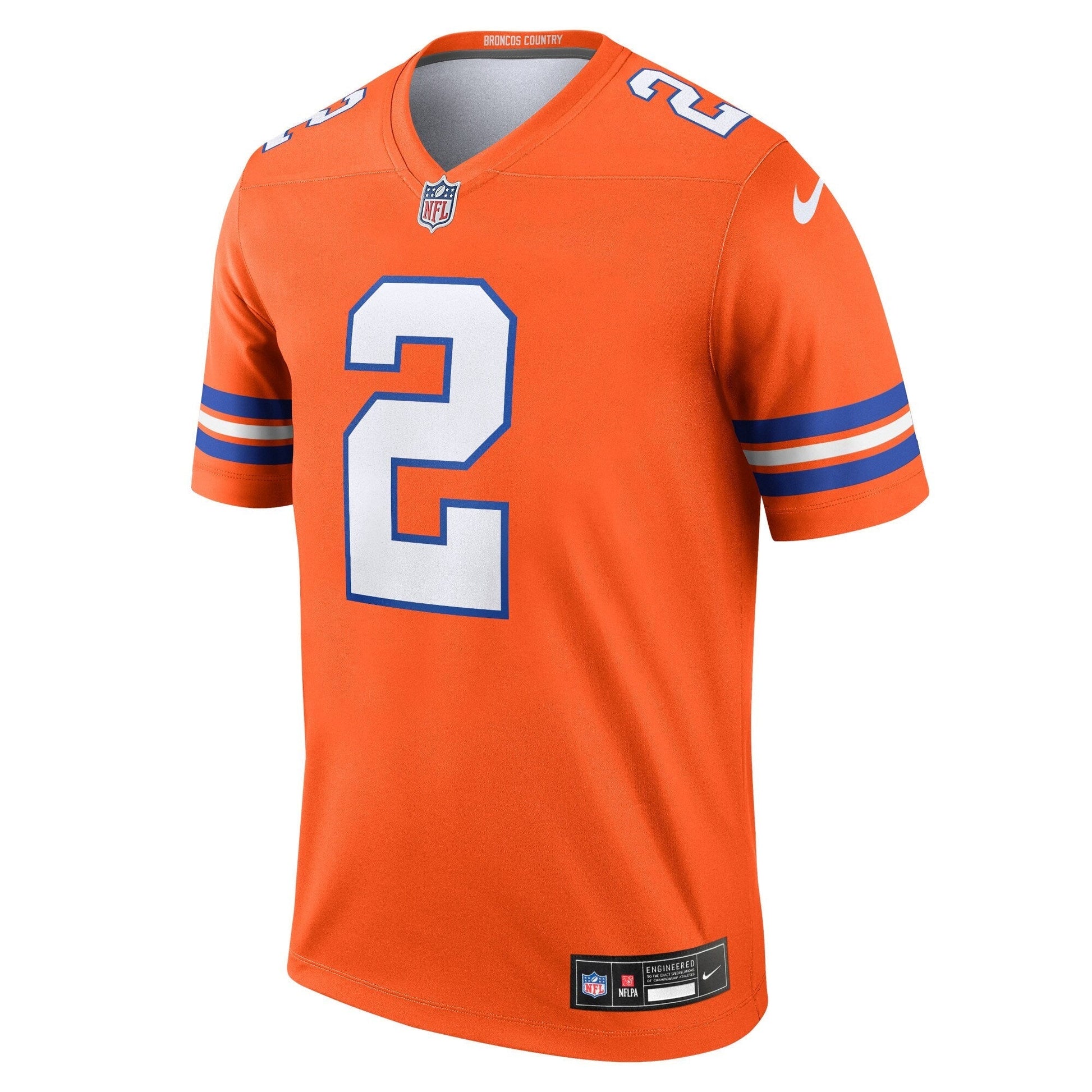 Patrick Surtain II Denver Broncos Mile High Collection 1977 Throwback Legend Jersey - Orange football jersey product view 2