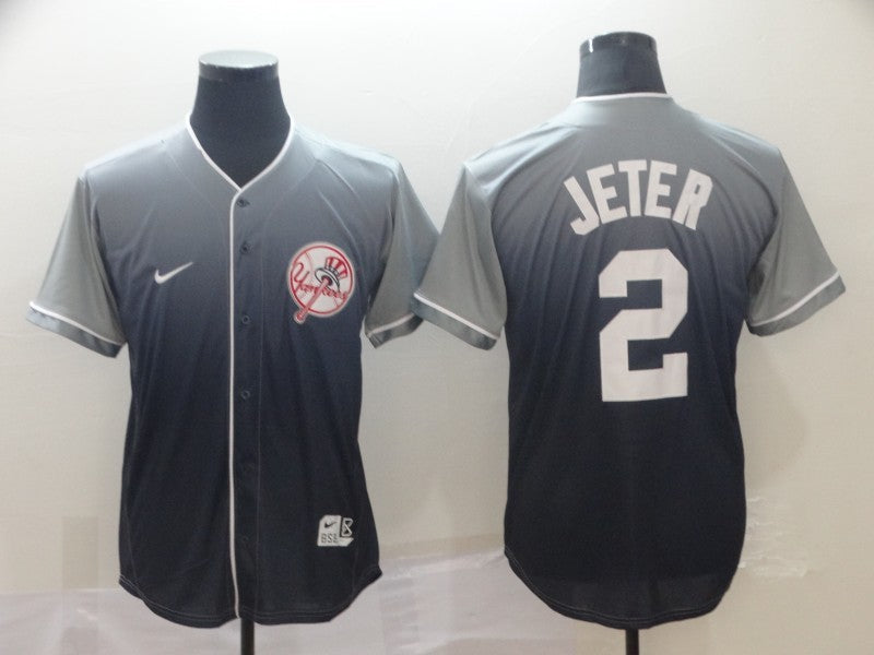 Men's New York Yankees Derek Jeter Gray Stitched Jersey baseball jersey product view 1