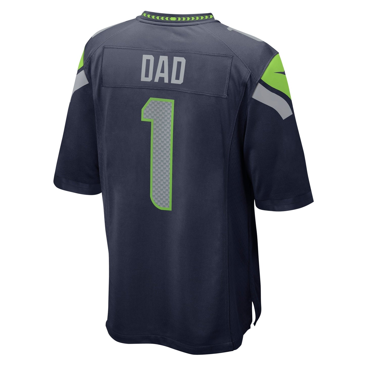 Number 1 Dad Seattle Seahawks Game Jersey - College Navy football jersey product view 3