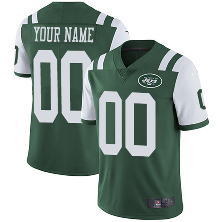 Men's New York Jets Green Classic Alternate Custom Replica Jersey football jersey product view 1