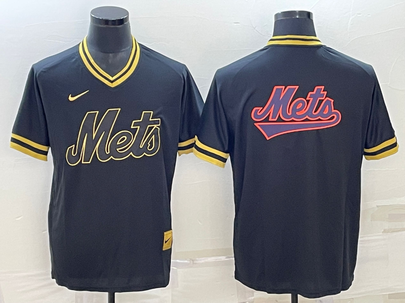 Men's New York Mets Black Replica Team Jersey1 baseball jersey product view 1