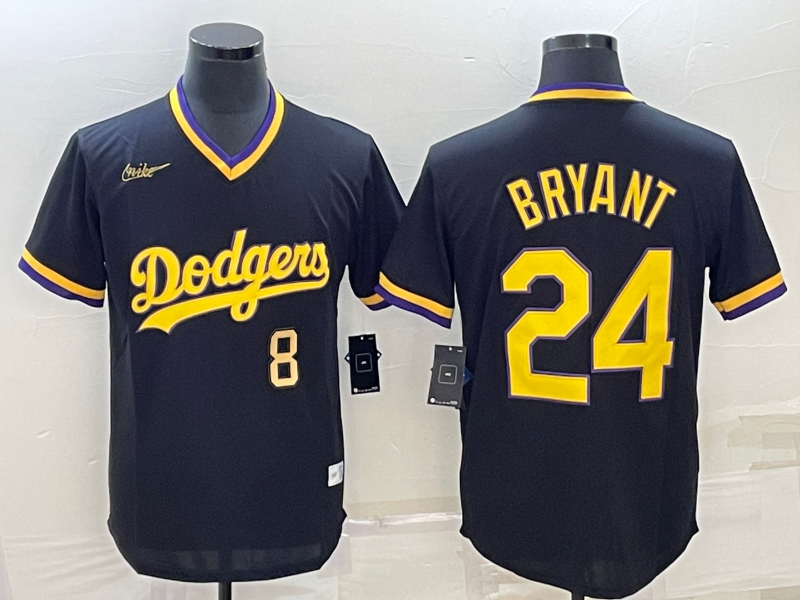 Men's Los Angeles Dodgers Kris Bryant /24 Black Alternate Replica Team Jersey basketball jersey product view 1