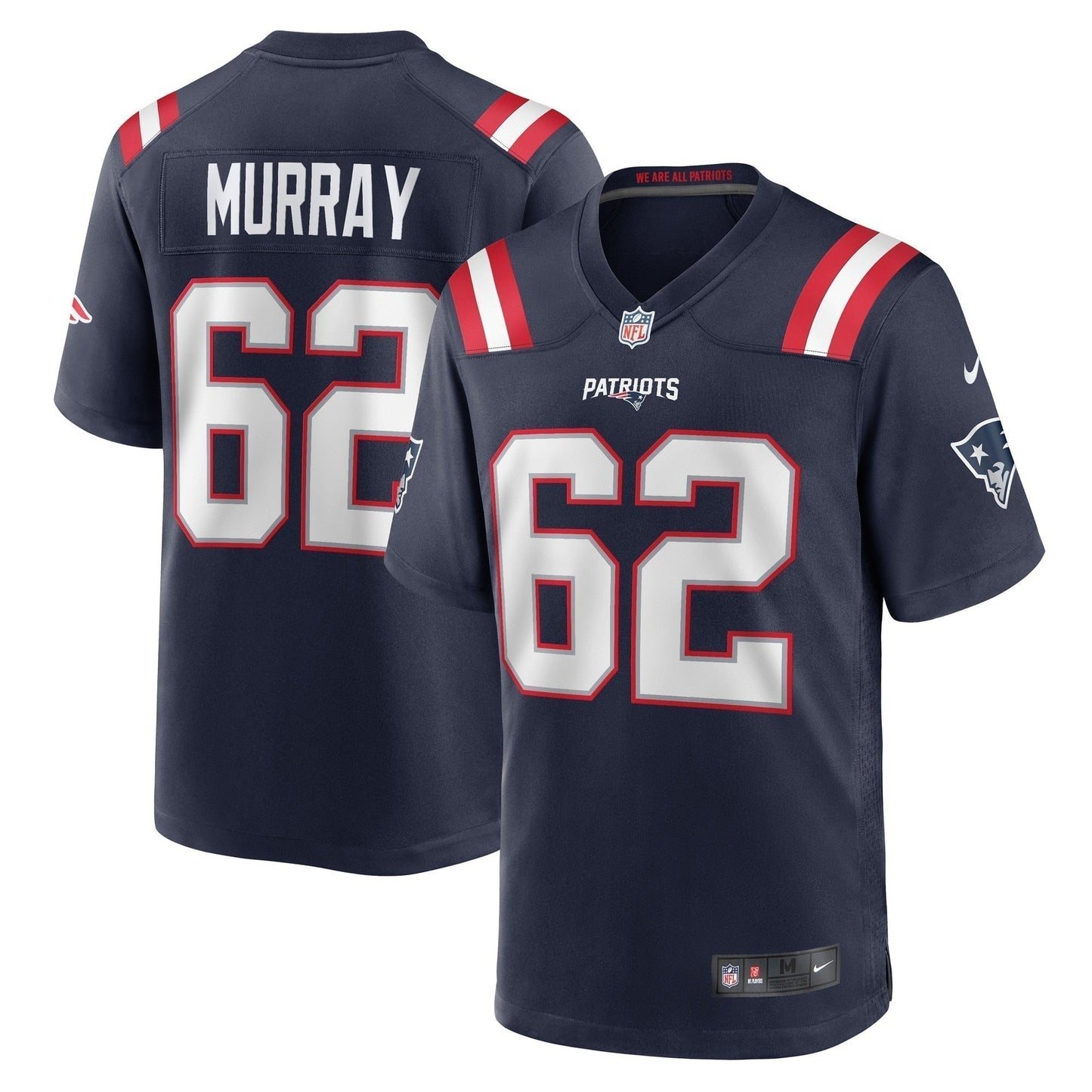Bill Murray New England Patriots Game Jersey - Navy football jersey product view 1