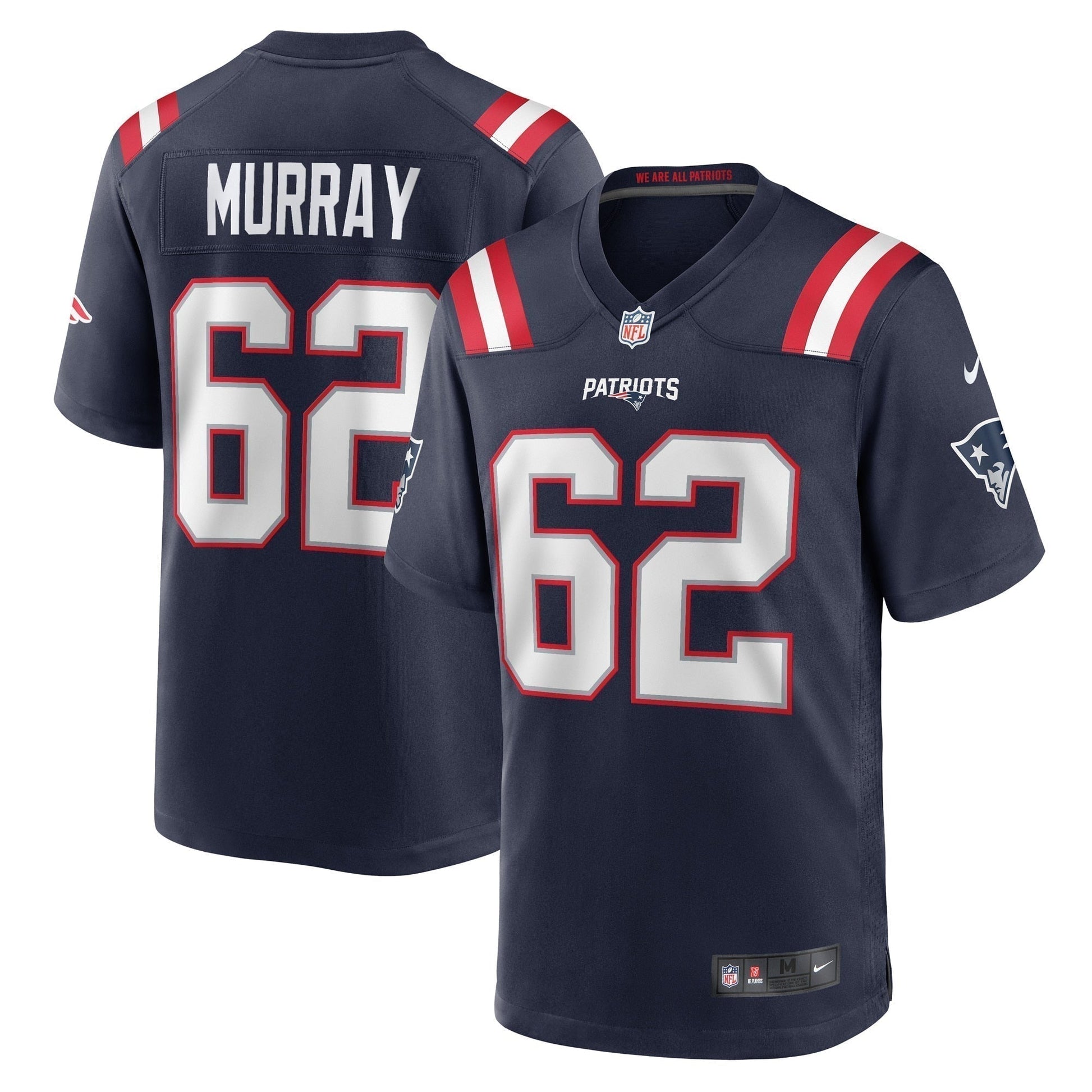 Bill Murray New England Patriots Game Jersey - Navy football jersey product view 1