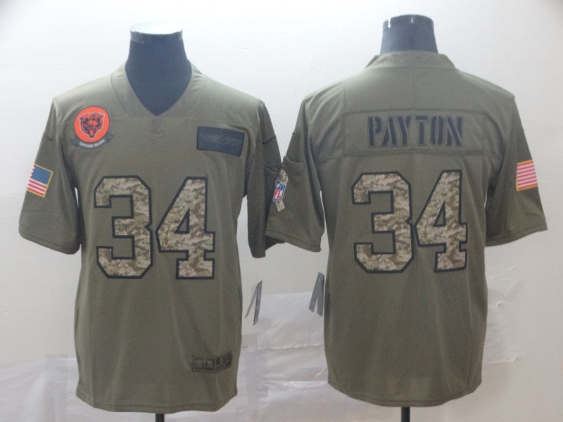 Men's Chicago Bears Walter Payton #34 Brown Team Game Jersey1 football jersey product view 1