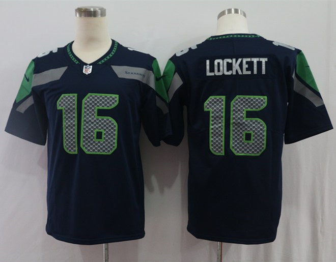 Men's Seattle Seahawks Tyler Lockett Navy Game Jersey football jersey product view 1