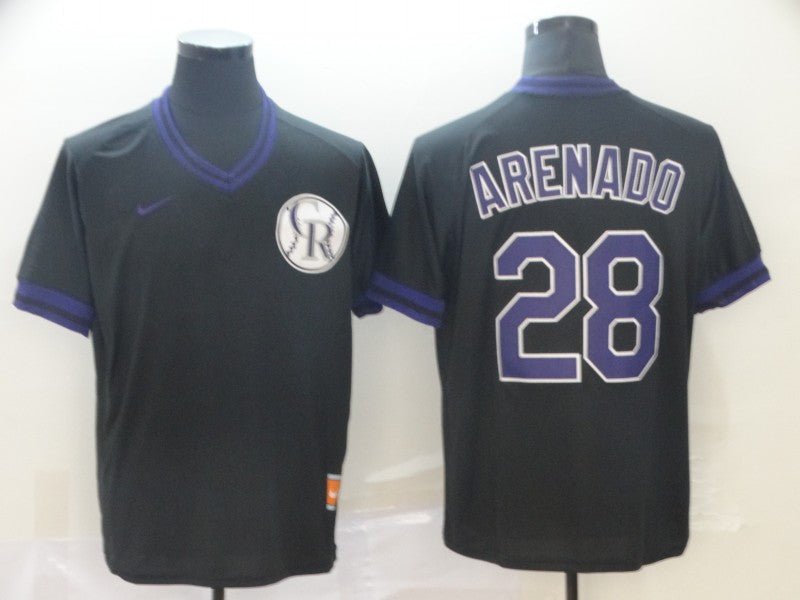Men's Colorado Rockies Nolan Arenado Black Replica Player Jersey baseball jersey product view 1