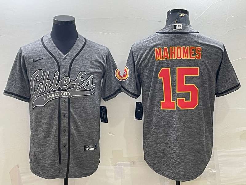 Men's Kansas City Chiefs Patrick Mahomes Grey Game Jersey Joint Edition football jersey product view 1