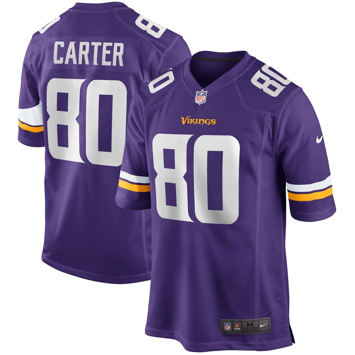 Cris Carter Minnesota Vikings Game Retired Jersey - Purple football jersey product view 1
