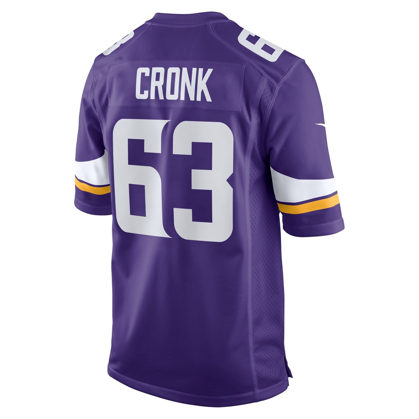 Coy Cronk Minnesota Vikings Team Game Jersey - Purple football jersey product view 3