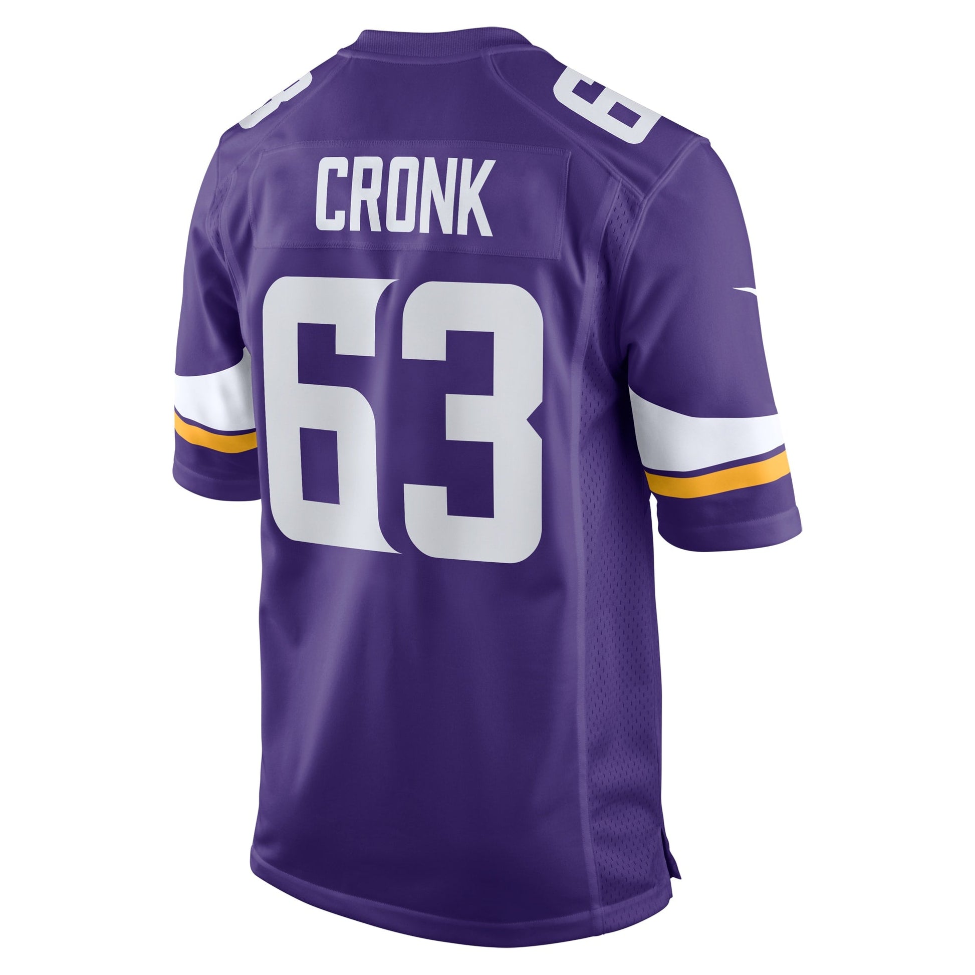 Coy Cronk Minnesota Vikings Team Game Jersey - Purple football jersey product view 3