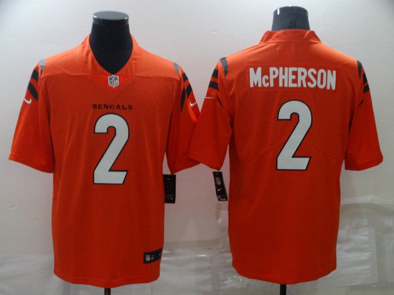 Men's Cincinnati Bengals Evan McPherson Orange Game Jersey football jersey product view 1