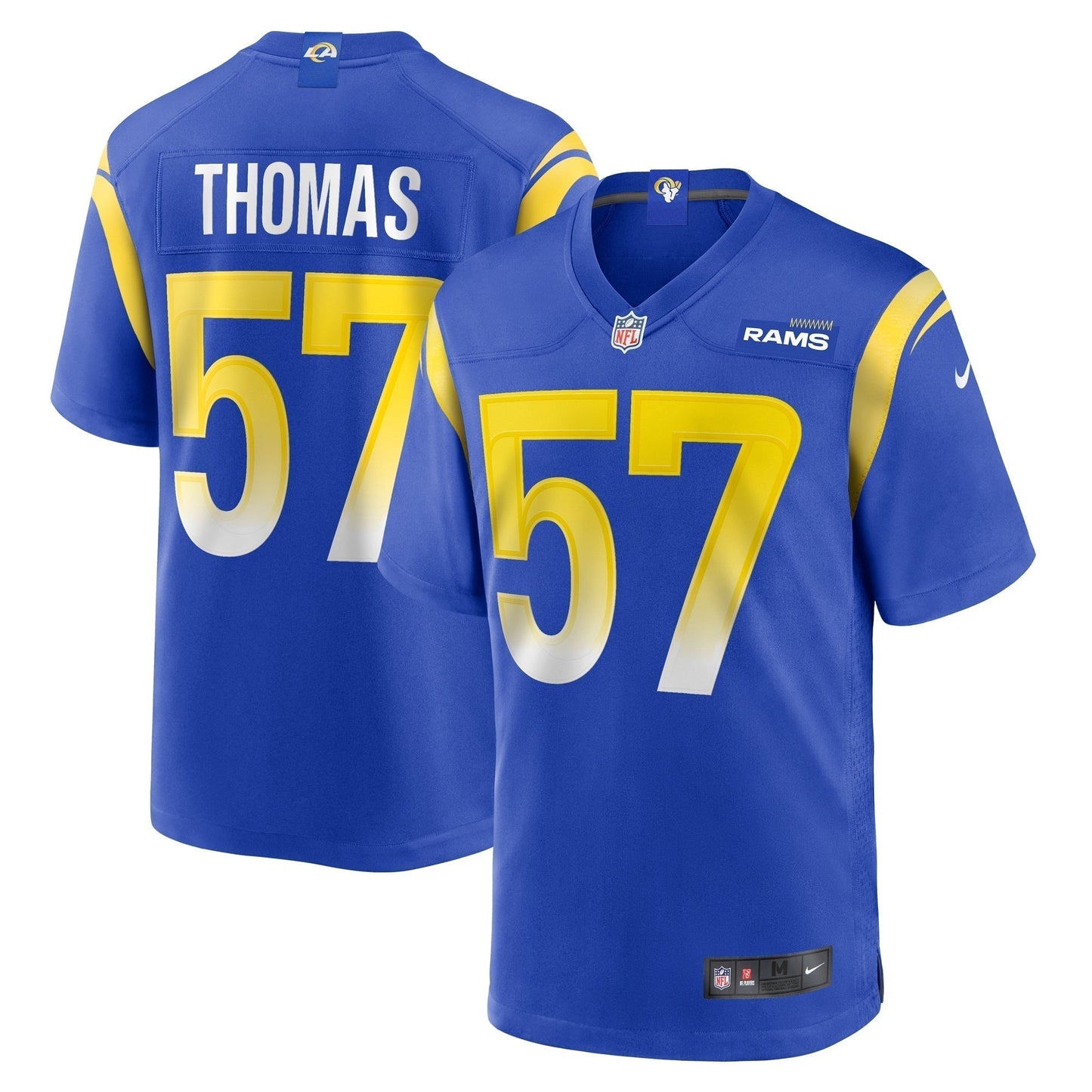 Zachary Thomas Los Angeles Rams Team Game Jersey - Royal football jersey product view 1