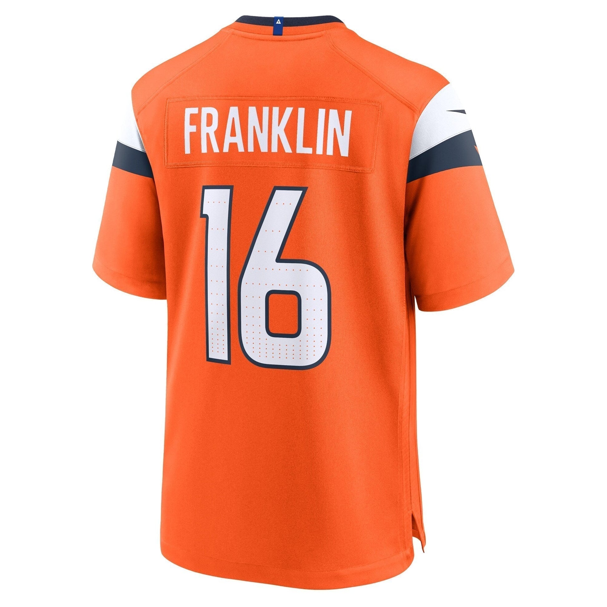 Troy Franklin Denver Broncos Team Game Jersey - Orange football jersey product view 3