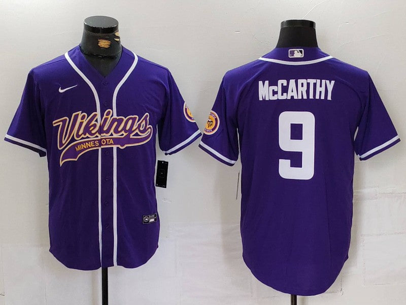 Men's Minnesota Vikings J.J. McCarthy Purple Game Jersey football jersey product view 1