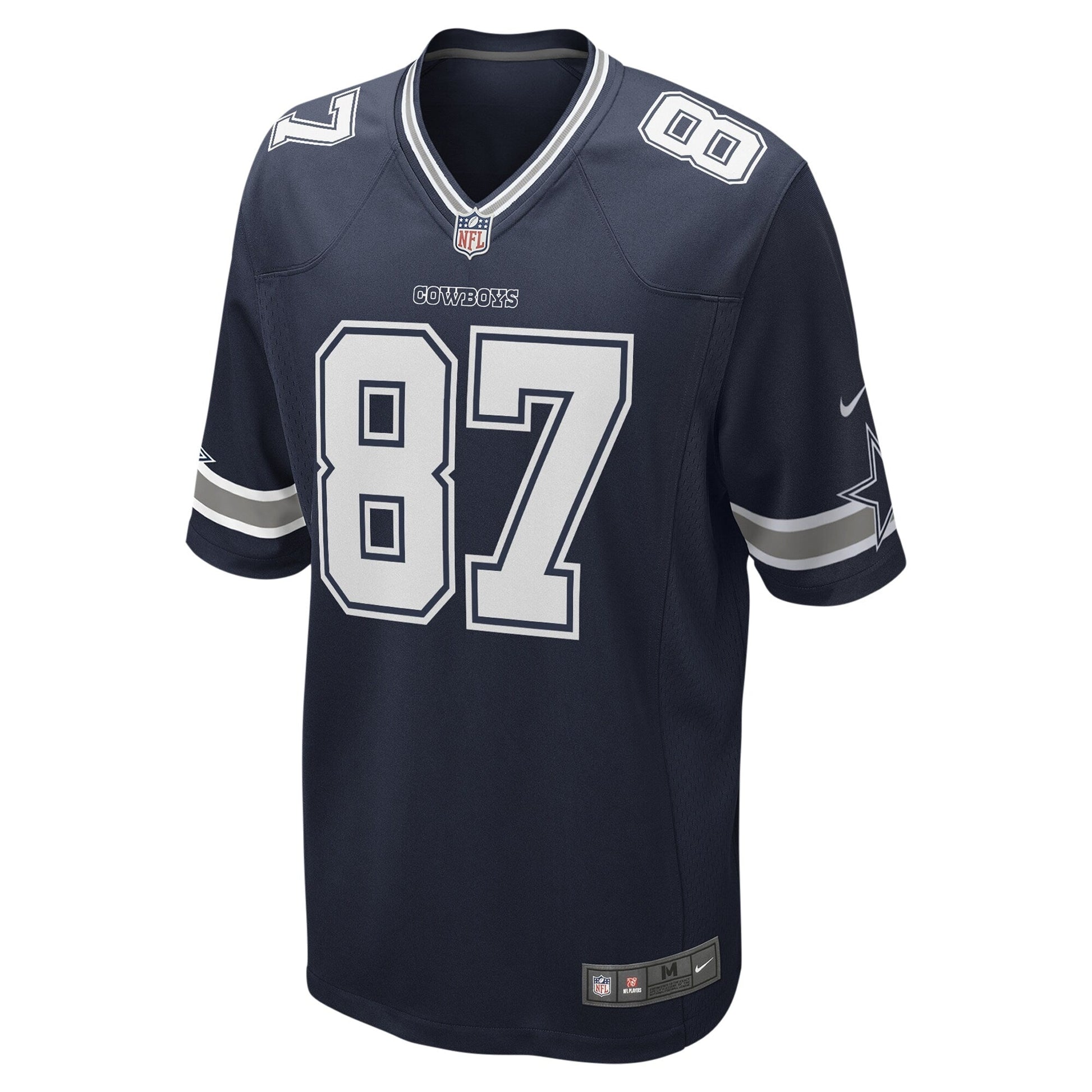 Jake Ferguson Dallas Cowboys Game Jersey - Navy football jersey product view 2