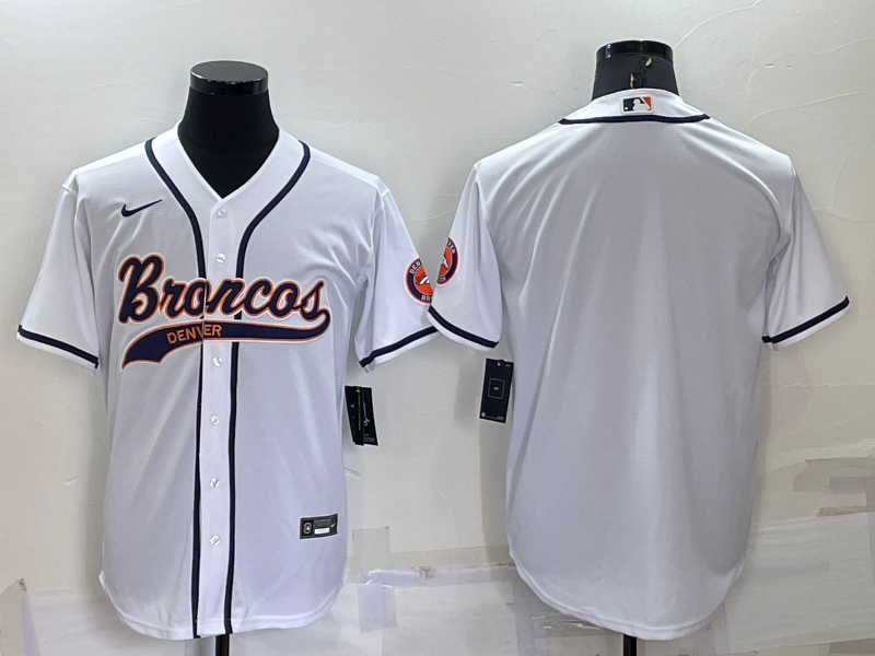 Men's Denver Broncos White Blank Jersey football jersey product view 1