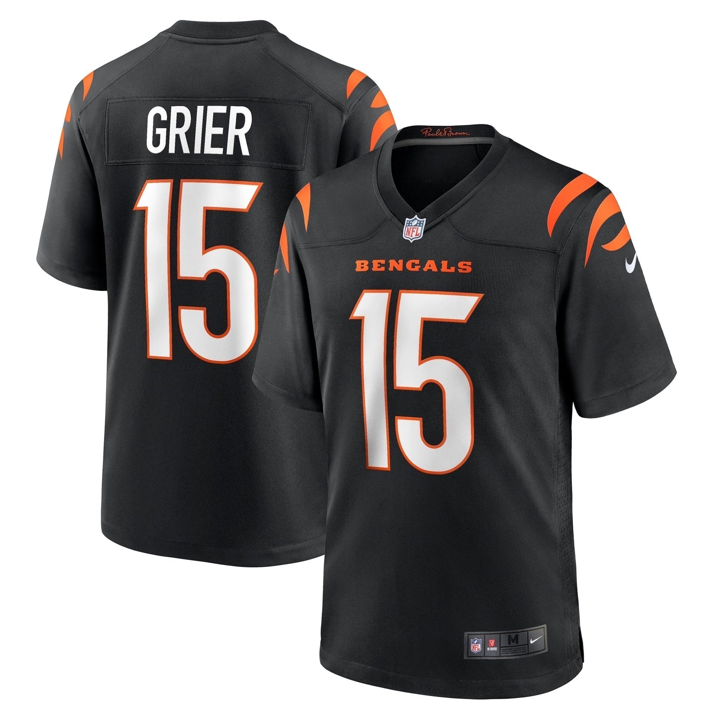 Will Grier Cincinnati Bengals Team Game Jersey - Black football jersey product view 1
