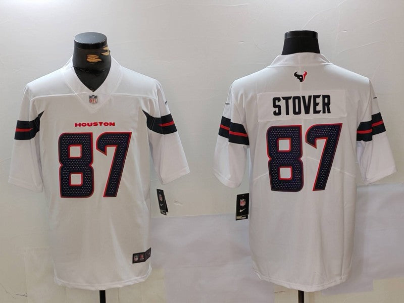 Men's Houston Texans Cade Stover White Game Jersey football jersey product view 1