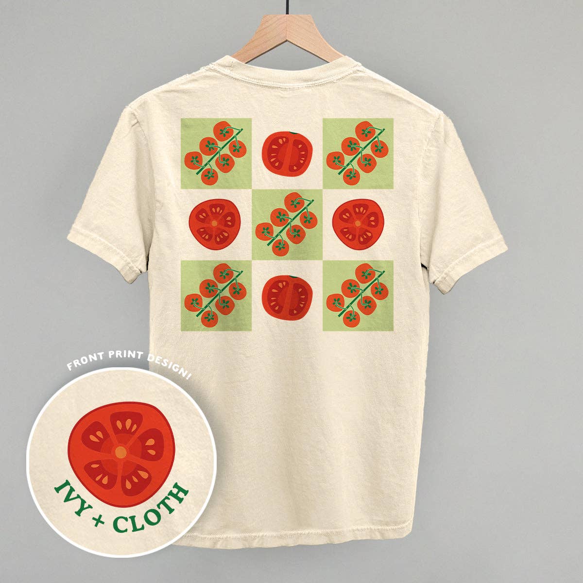 Tomato Grid Doodles (Back Print) Unisex T-shirt, Sweatshirt, Hoodie, Long Sleeve Tee - T-Shirt, Sweatshirt, Hoodie