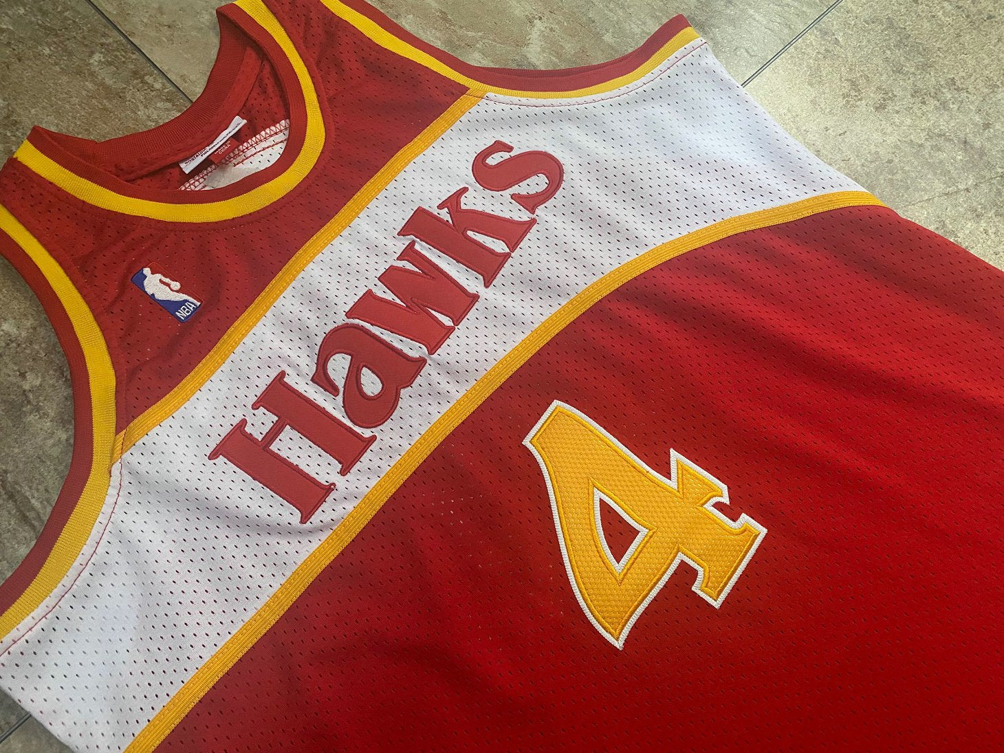 Hawks Webb 4 Red MN sports jersey product view 1