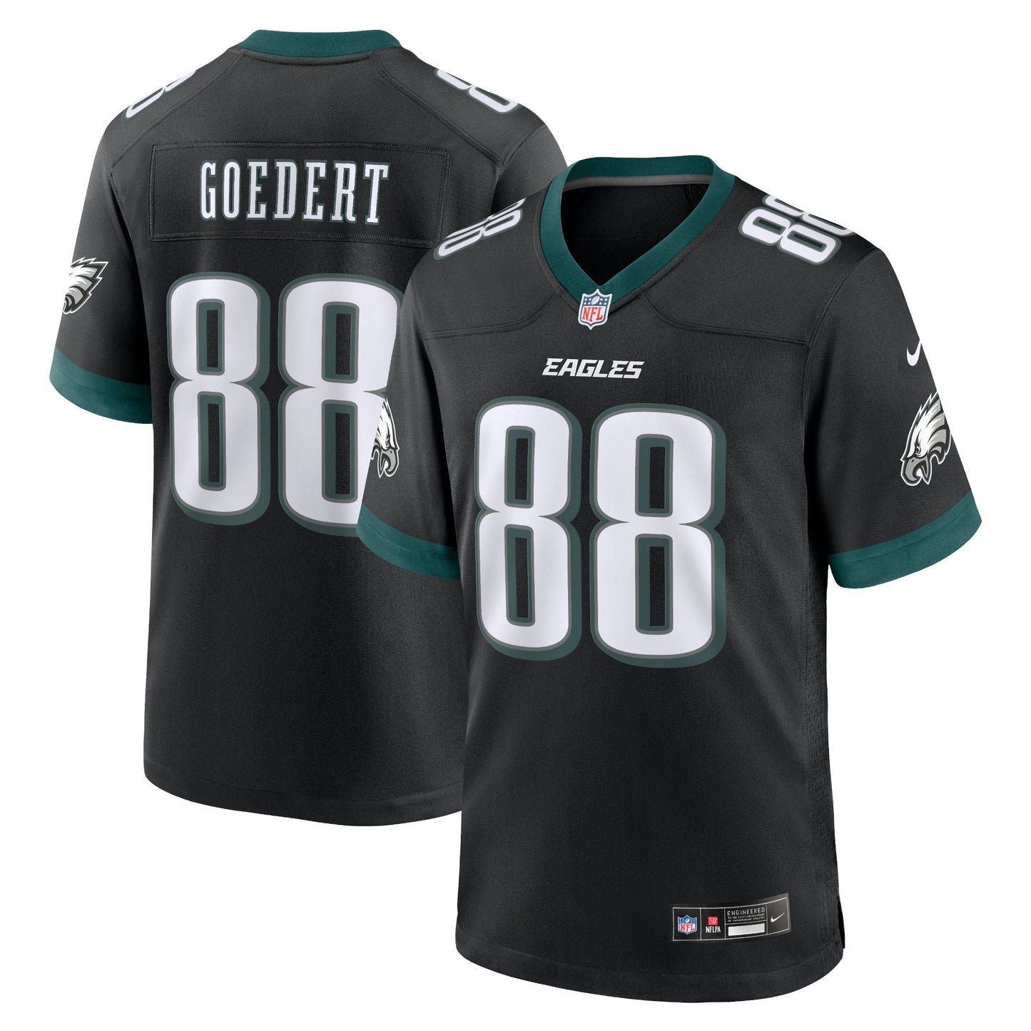 Dallas Goedert Philadelphia Eagles Alternate Game Jersey - Black football jersey product view 1
