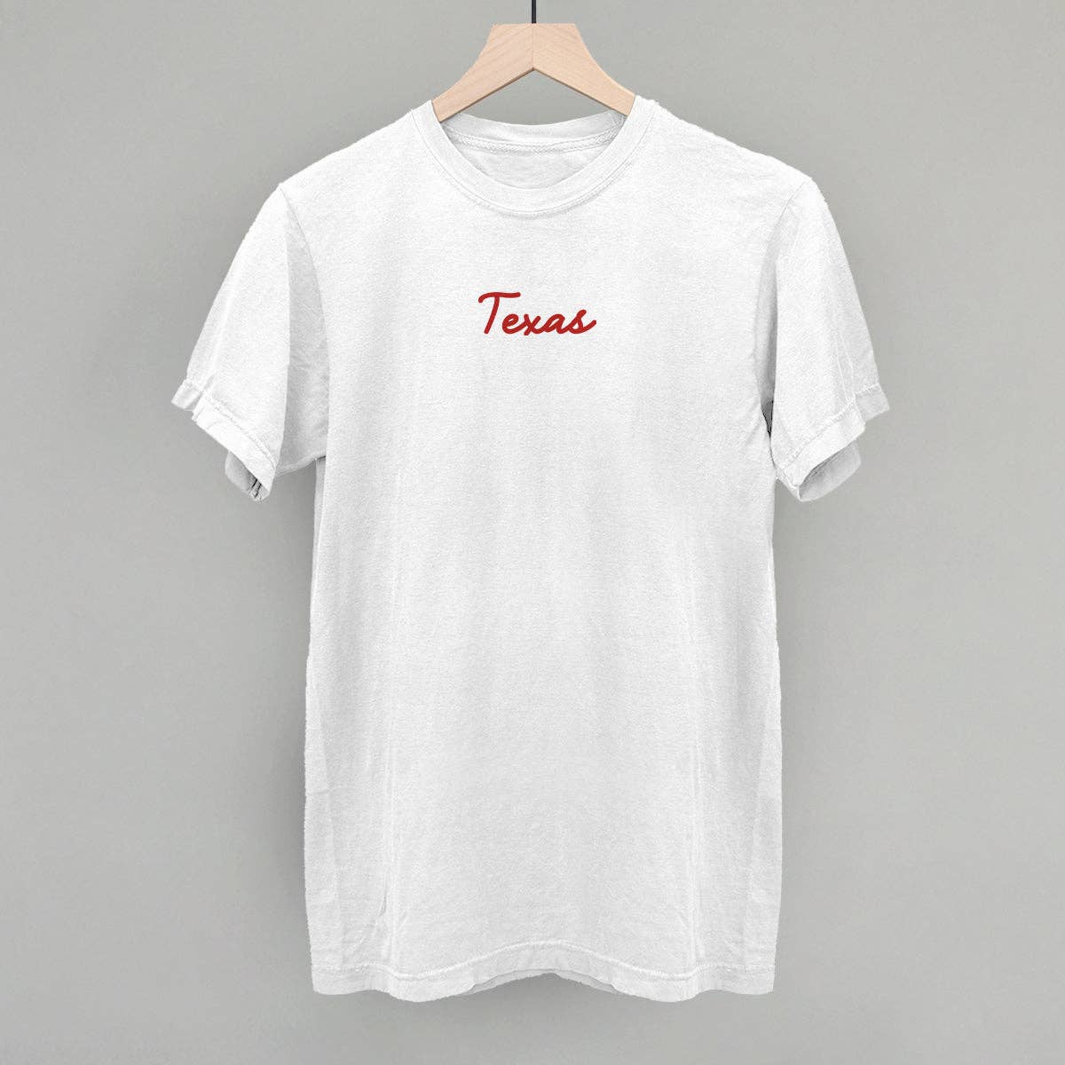 Texas Script (Red) Unisex T-shirt, Sweatshirt, Hoodie, Long Sleeve Tee - T-Shirt, Sweatshirt, Hoodie
