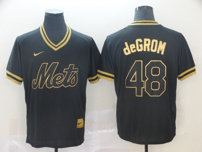 Men's New York Mets Jacob deGrom #48 Black Stitched Jersey baseball jersey product view 1