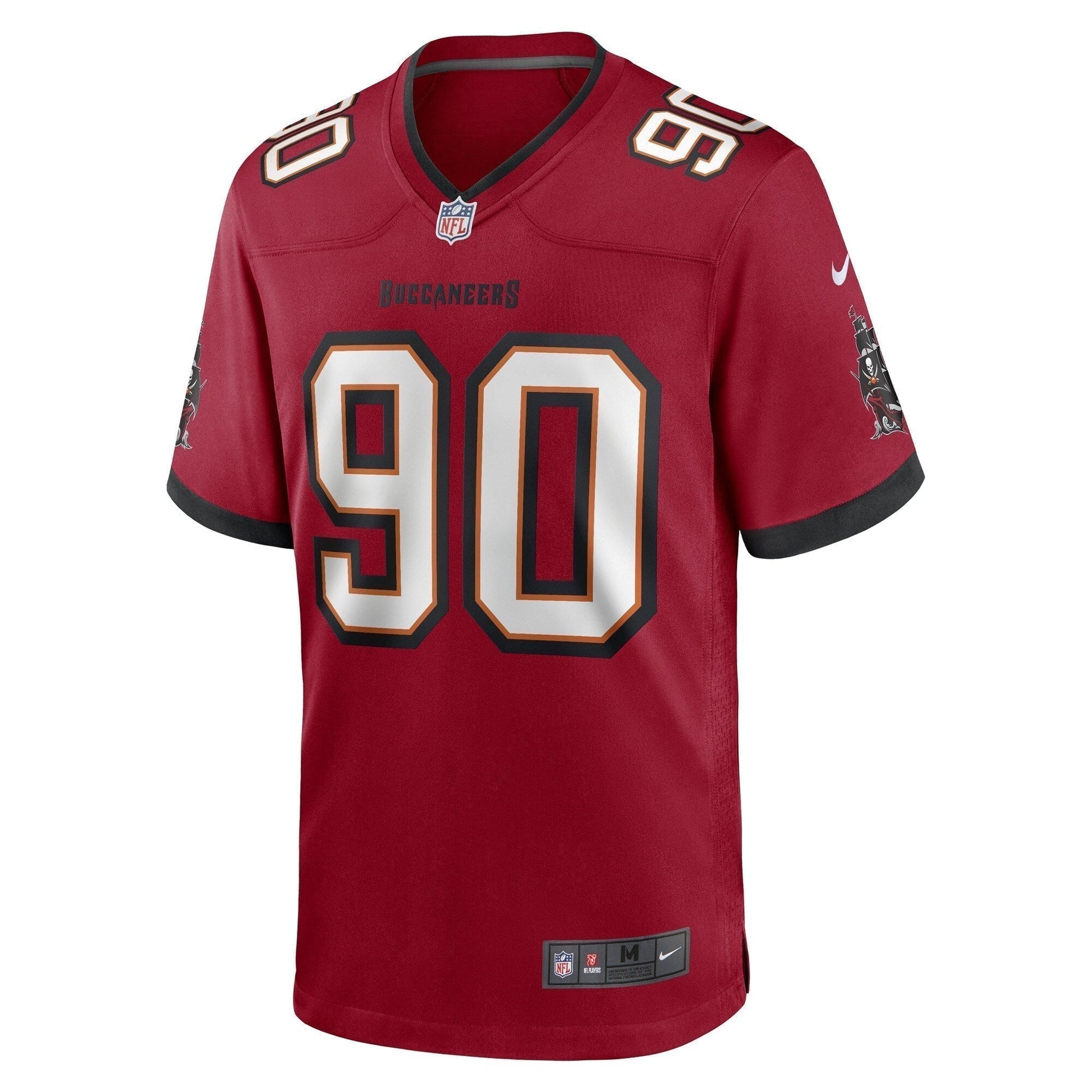Logan Hall Tampa Bay Buccaneers Game Jersey - Red football jersey product view 2